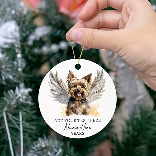 Vista 124 de Adorno conmemorativo personalizado de Bulldog Inglés – Alas de ángel, regalo de Navidad personalizado para perro, mamá y papá Adorno de Bulldog