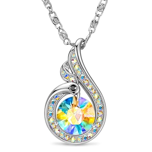 Birthstone Rise From the Ashes Phoenix Necklace for Women