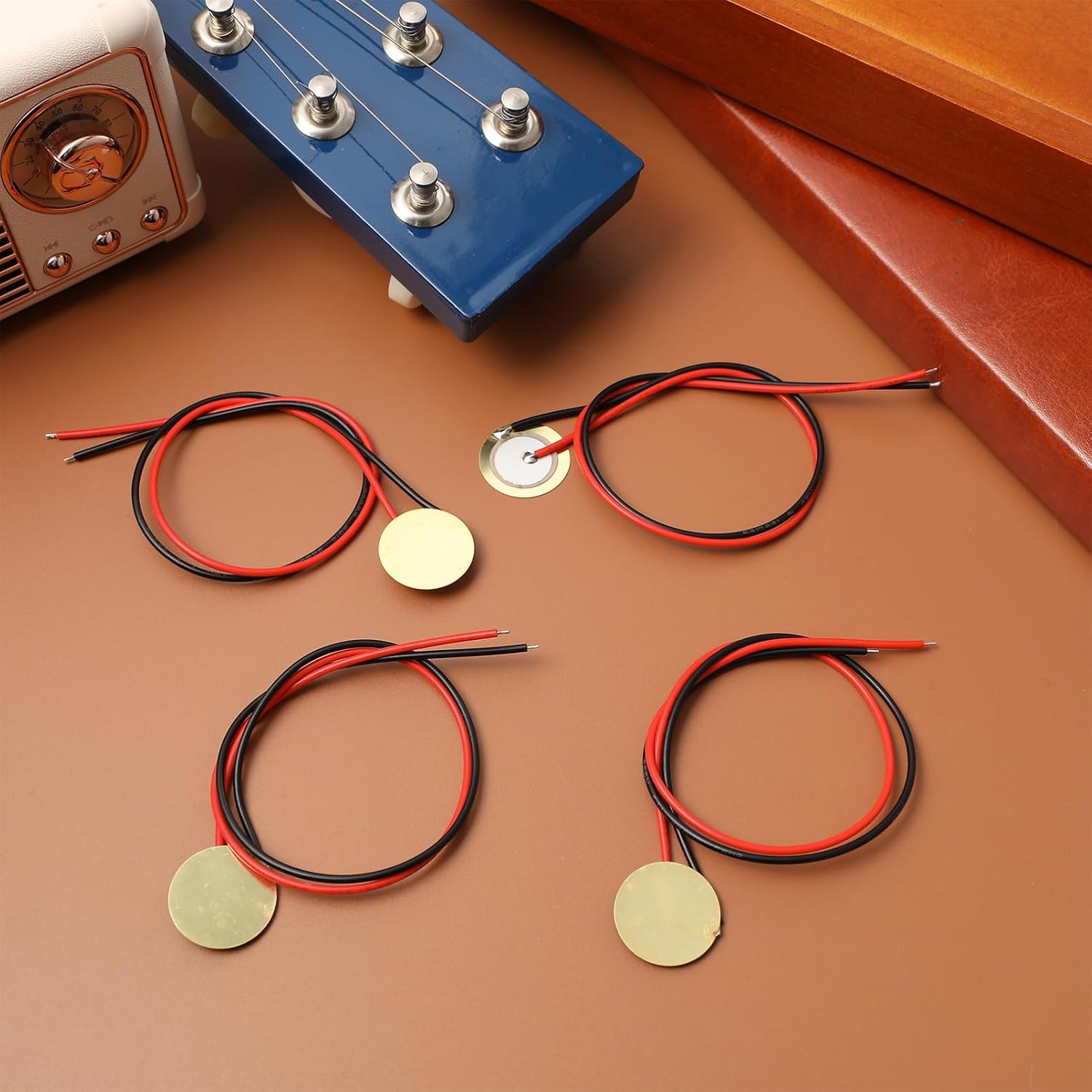 15pcs Piezo Discs Pickup Sensors for Acoustic Guitar and Drums High Sensitivity Microphone Elements Lightweight and Compact Sound Trigger Accessories