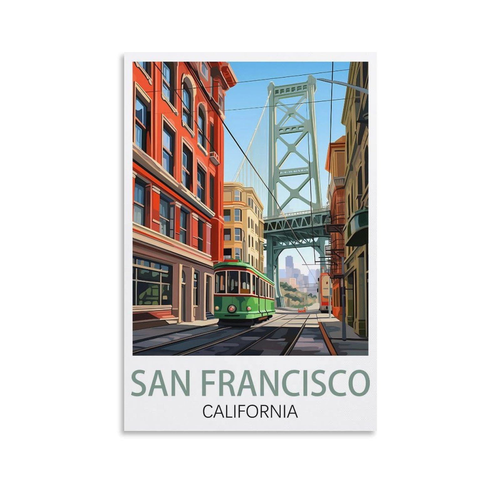 EZMLFA 5D Diamond Painting Kits for Adults,San Francisco Californias,DIY Full Round Drill Diamond Dot Gem Art Kits for Adults,Crafts for Decor 40x40cm