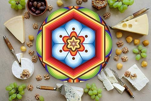 Miniatura 8 de Mexican Handmade CHEESE BOARD in artisan work. Elegant and covered with resin. Ideal Charcuterie Platter & Serving Tray for Wine and snacks. Model