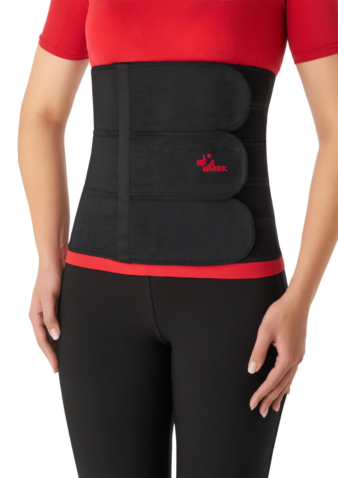 MEK Medizinische Bauchbandage nach OP & bei Bauchwandbruch | CE-Zertifiziertes Medizinprodukt mit 3-Panel-Design | Stützender Bauchgurt, Atmungsaktiv (2XL 110-120 cm)