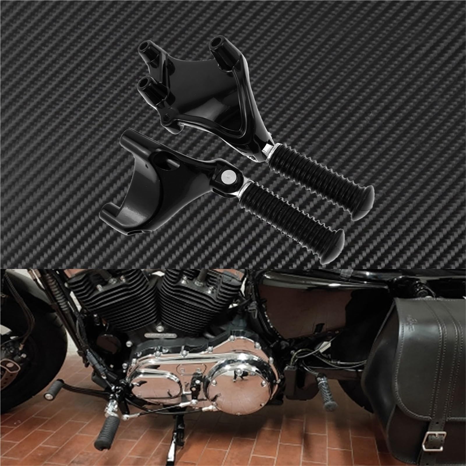Repose-Pieds Arrière Noirs pour Moto pour Résoudre le Manque de Confort du Passager Sportster