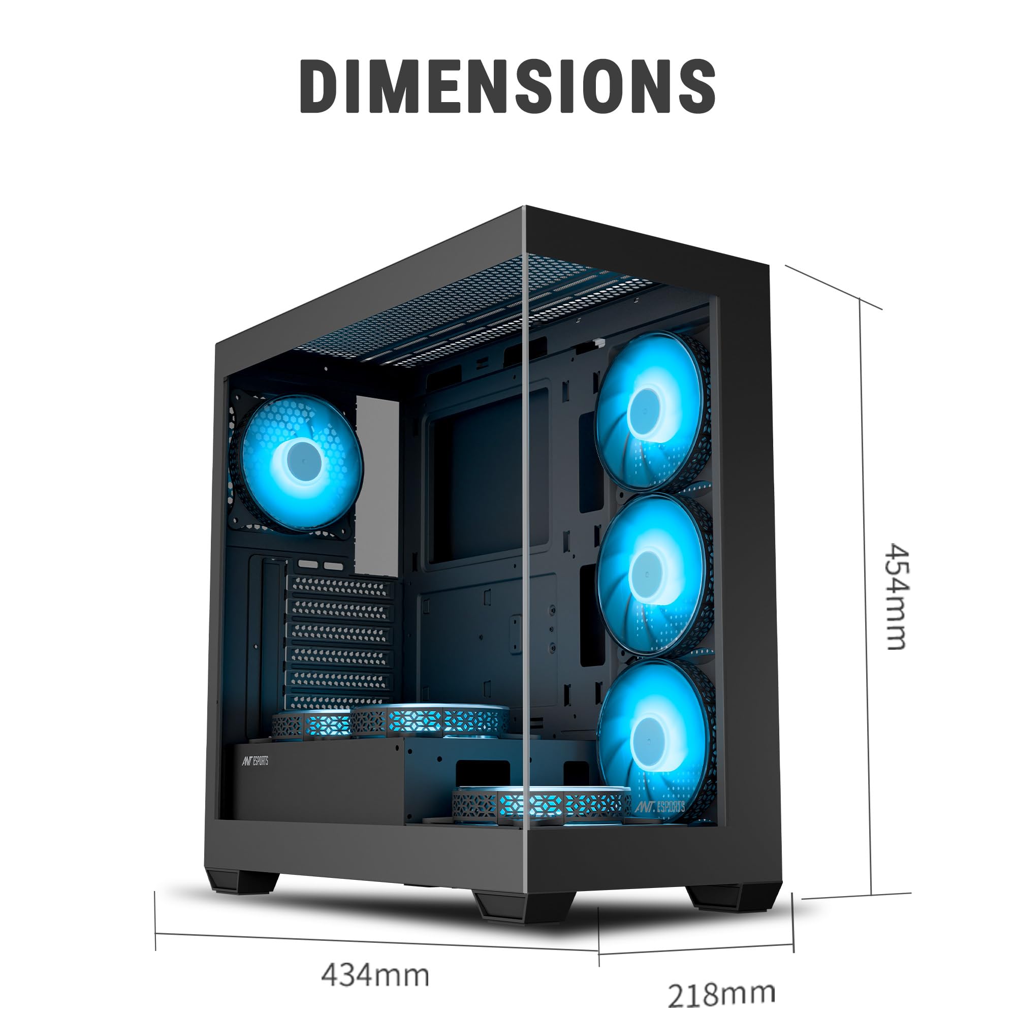 Ant Esports Crystal X7 Gaming Case - Black -15 Ant Esports Crystal X7 Gaming Case - Black -15