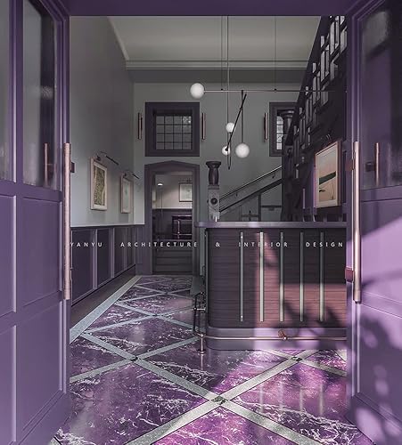 Miniatura 5 de Dimoon - Papel tapiz 118 x 17.7 pulgadas, papel autoadhesivo para pared, color liso en morado oscuro, impermeable, removible, texturizado, rollo de