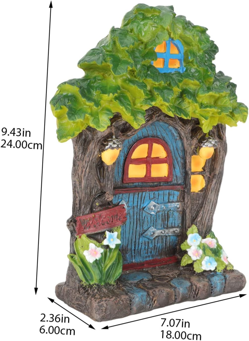 Garden Fairy House Decor Miniature Door Sculpture for Outdoor Garden and Park Decoration Resin Fairy Home Ornament