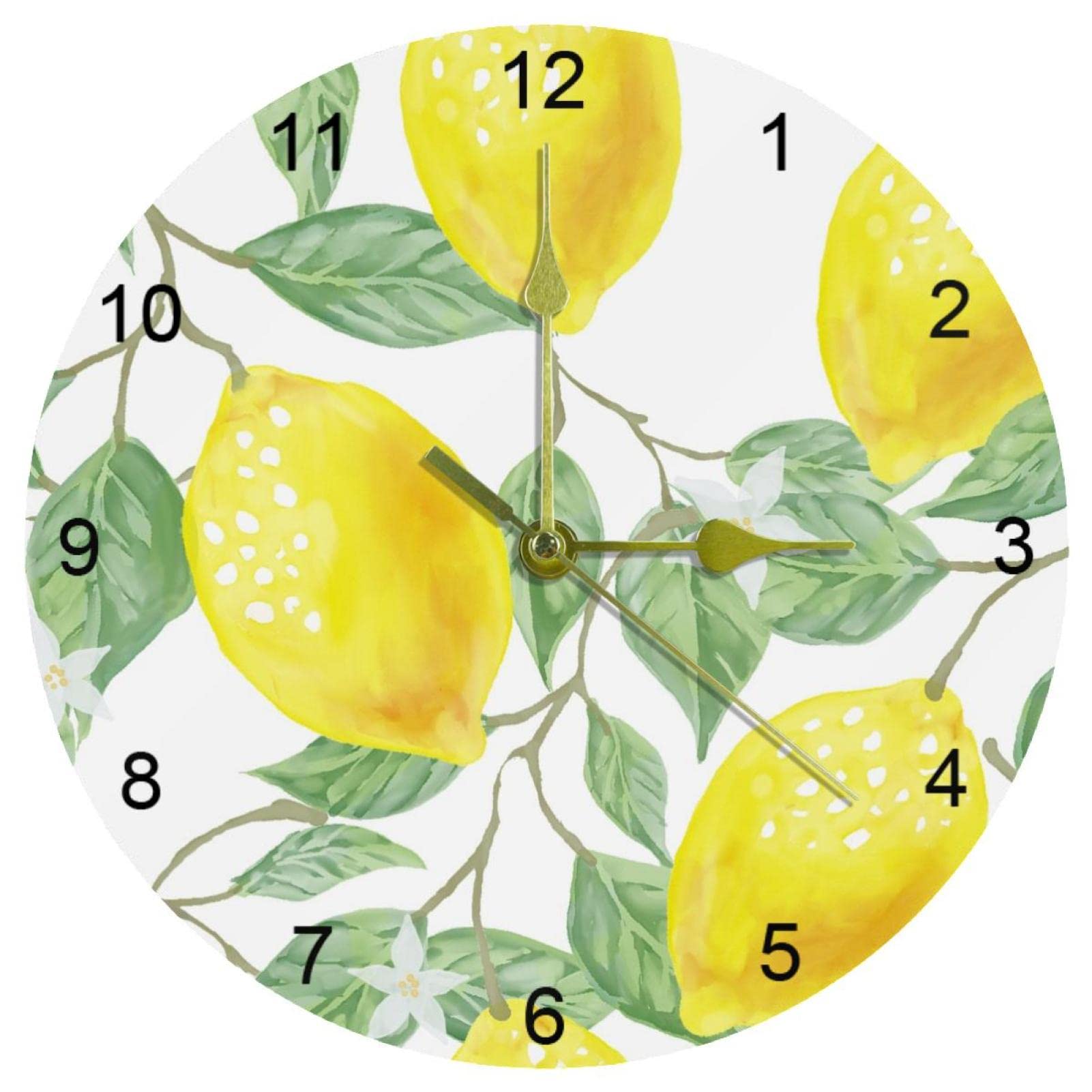 Horloge murale 25,4 cm mécanisme quartz sans tic-tac avec grands chiffres arabes lisibles