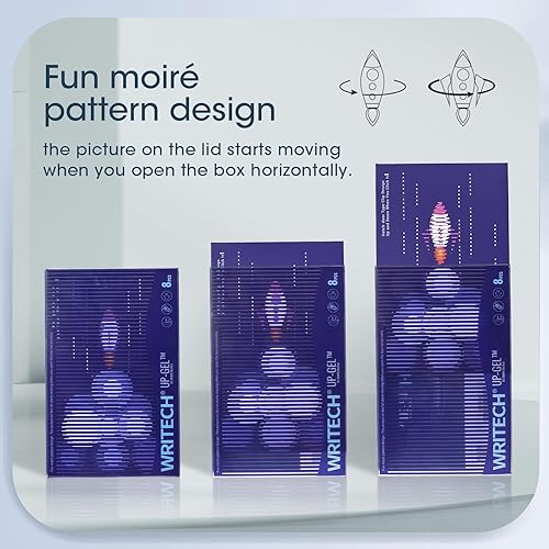 Miniatura 6 de WRITECH Bolígrafos de gel de 0.020 in, 8 unidades, bolígrafos retráctiles silenciosos para diario, dibujo y escritura, sin manchas, ni sangrado