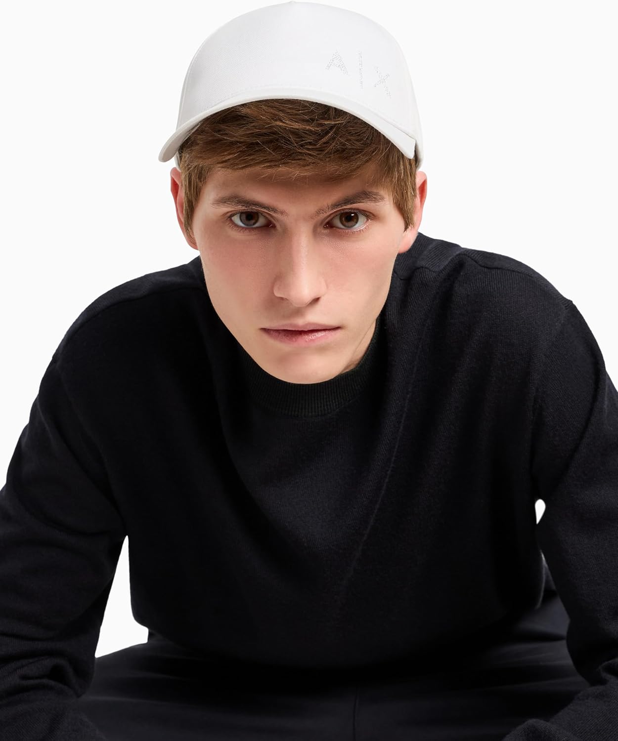 Armani Exchange Men's Black and Gold Baseball Hat