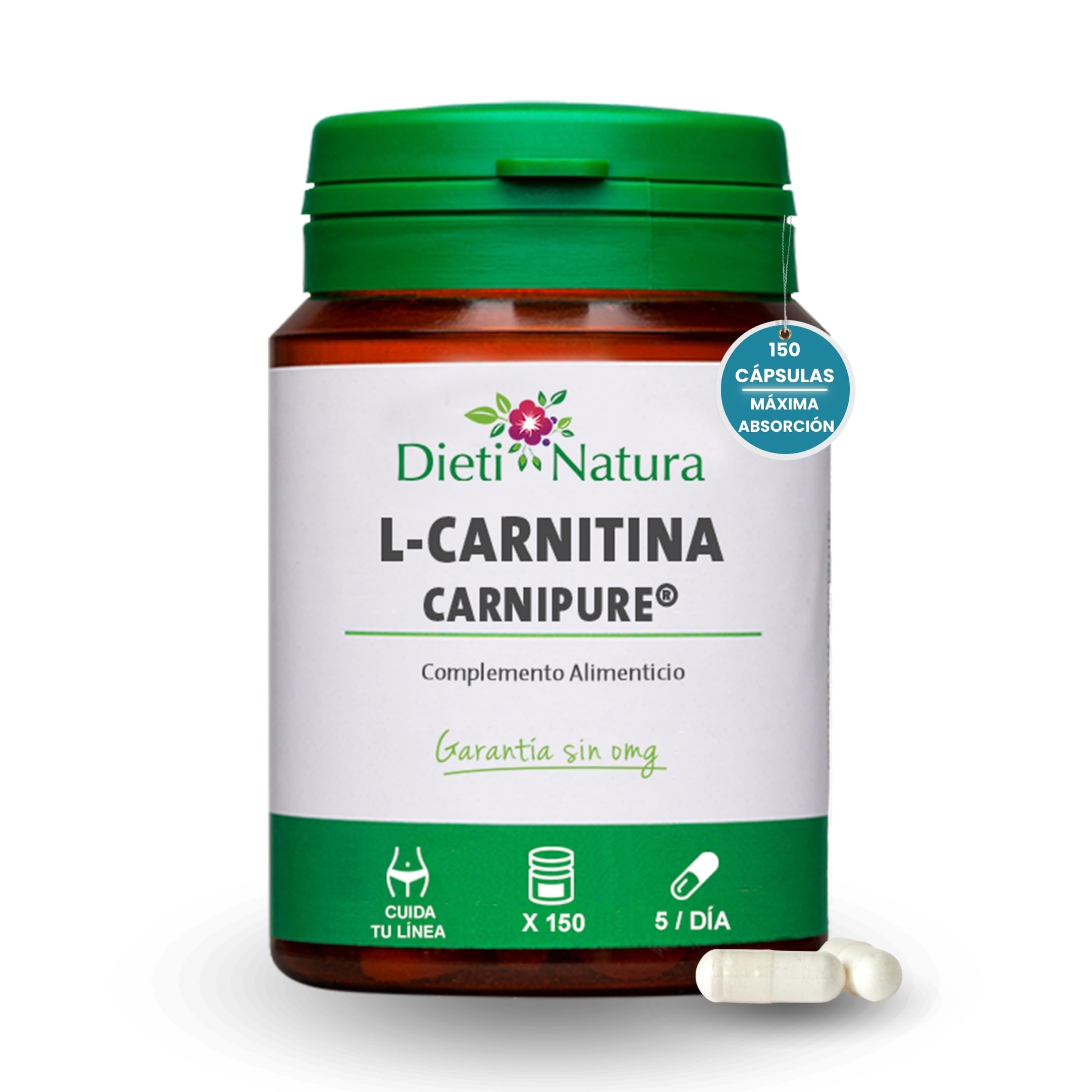 l carnitina carnipure Dieti Natura L-Carnitina Carnipure ® 150 Cápsulas de Alta Absorción para Energía y Vitalidad