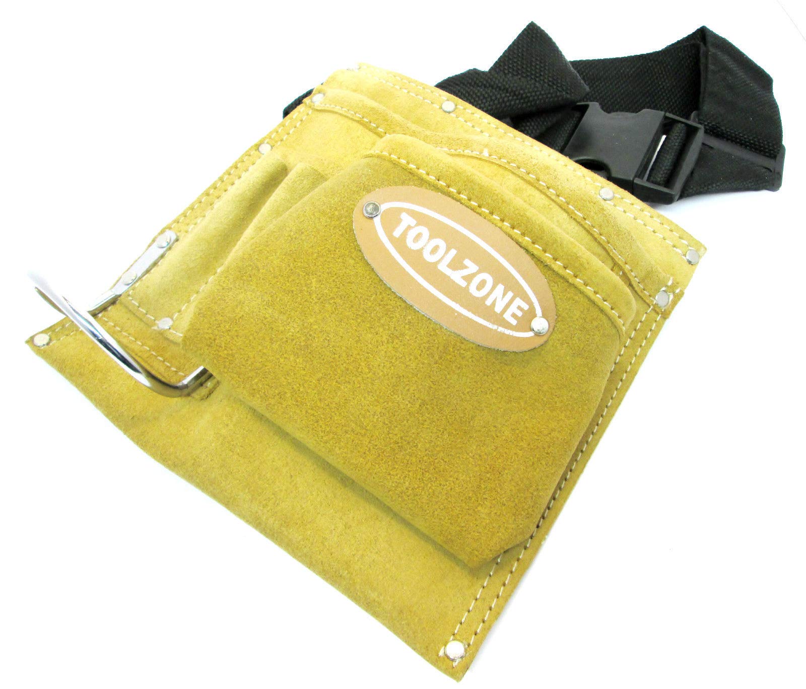 Toolzone Yellow Pocket Leather Tool Pouch Size 5