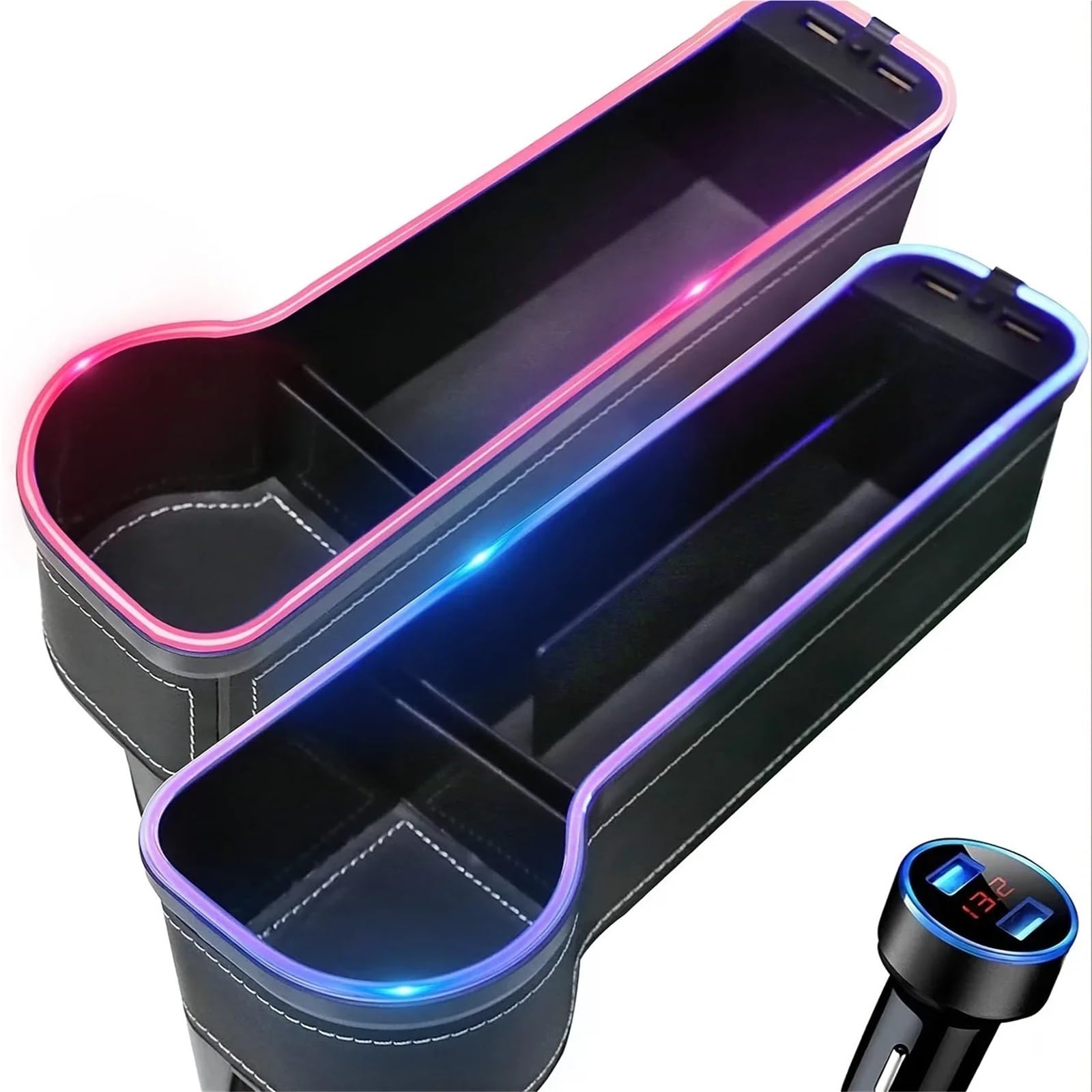 pokrowiec na podłokietnik 2 Szt. Pudełko Do Napełniania Szczelin W Siedzeniach Samochodowych Z Ładowarką, Port USB Typu C Automotive
