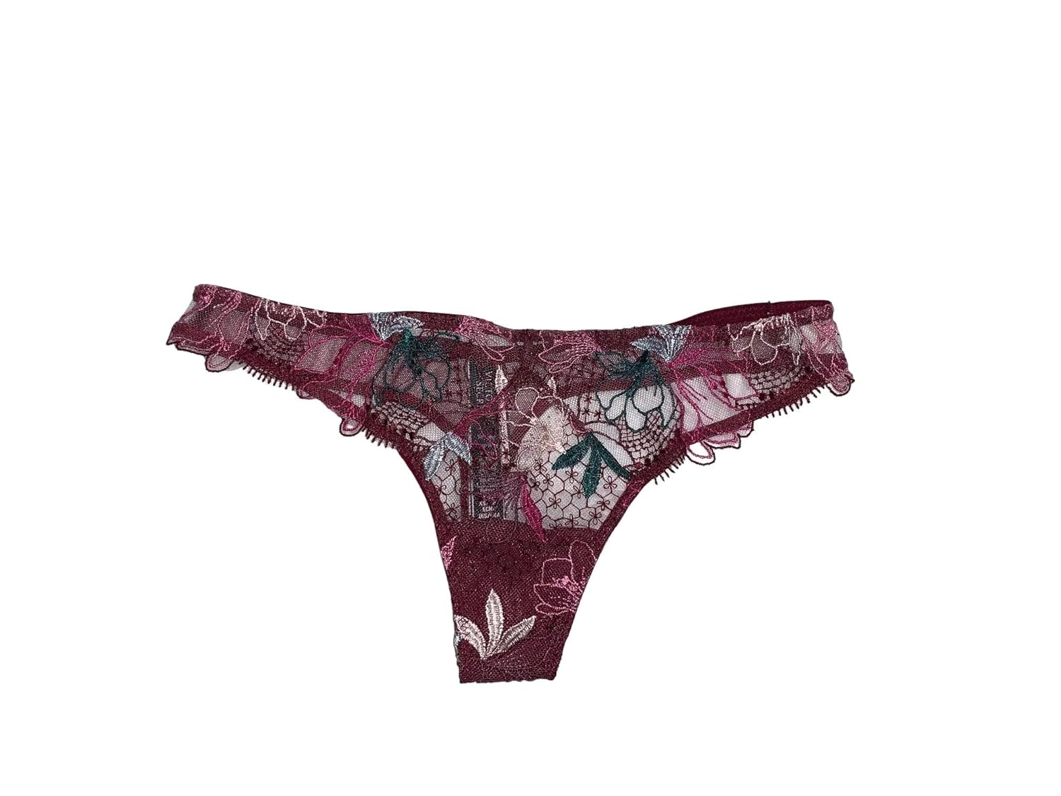 Victorias Secret Very Sexy Floral Embroidered Thong Panty Multi Color New