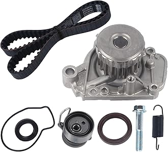 PAROD Engine Timing Belt Kit with Water Pump Fit for Honda Civic 2001 2002 2003 2004 2005 1.7L L4 Replace for TCK312