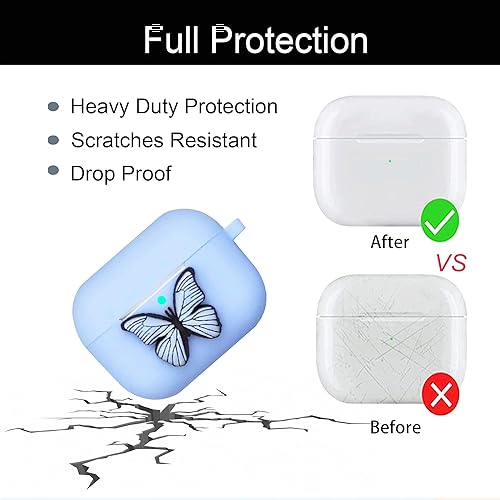 Miniatura 2 de Funda compatible con Airpods Pro de 2 generación Butterfly Cute, funda de silicona para Airpods Pro 2 2022, funda protectora de Apple Air Pod Pros