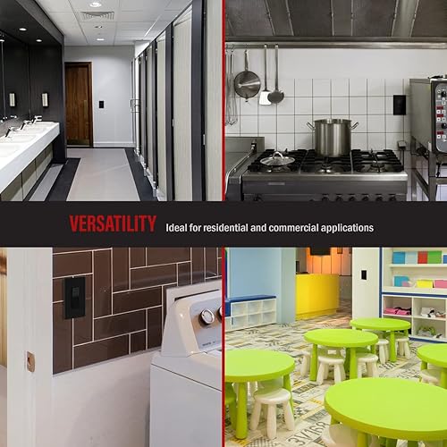 Miniatura 8 de ENERLITES Cubierta de interruptor decorador, placa de pared sin tornillos, tamaño mediano de 4 segmentos 4.88 x 8.58 pulgadas, policarbonato