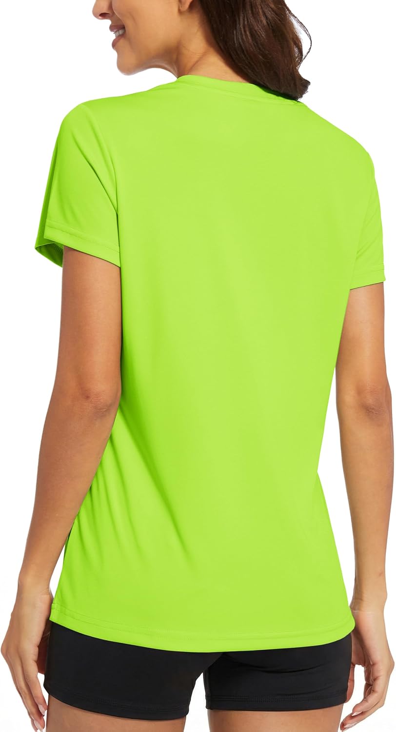 MAGCOMSEN Women's Workout Tops Short Sleeve Shirts UPF 50+ Quick Dry Athletic Sun Protection Rash Guard for Women