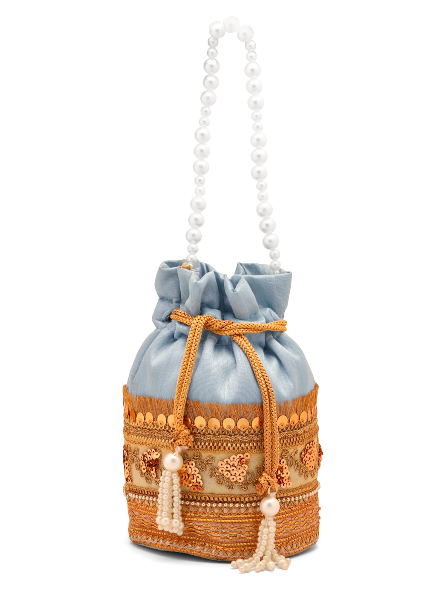 Yellow Chimes Potli Bags For Ladies For Wedding | Traditional Potli Handbags For Women | Pearl Beaded Wristlet Handmade Embroidery Worked Potli Bag | Ideal for Parties Weddings or Traditional Events (B0D4MNR6XK) Amazon Price History, Amazon Price Tracker