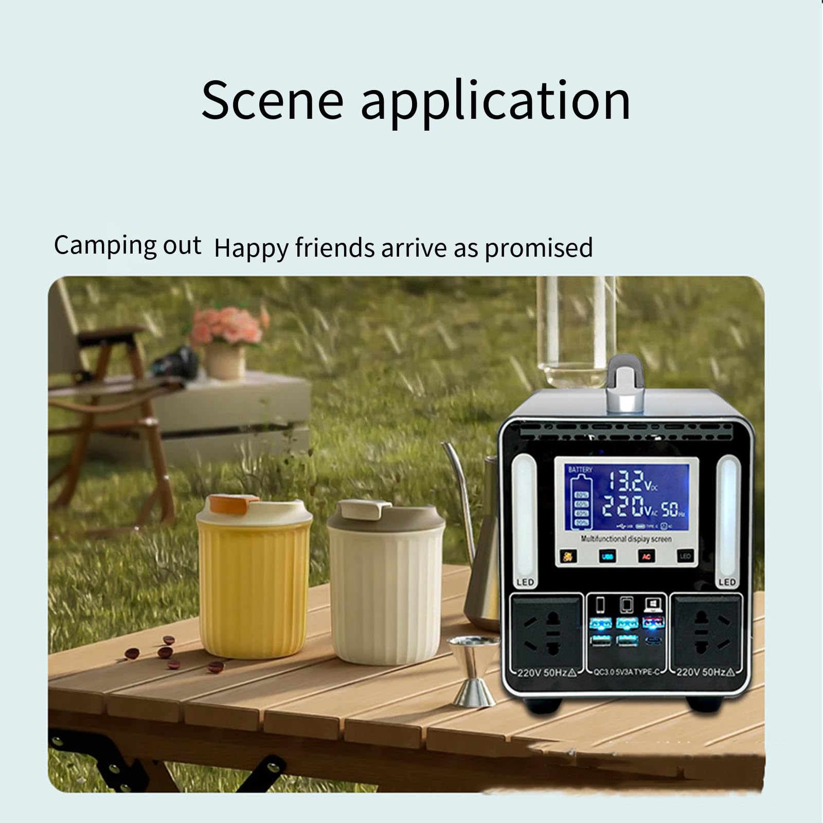 Fuente de alimentación para Exteriores, 220 V, Gran Capacidad, para autocaravanas, Camping, portátil, de Emergencia, 500 W, 30 Ah (384 WH)