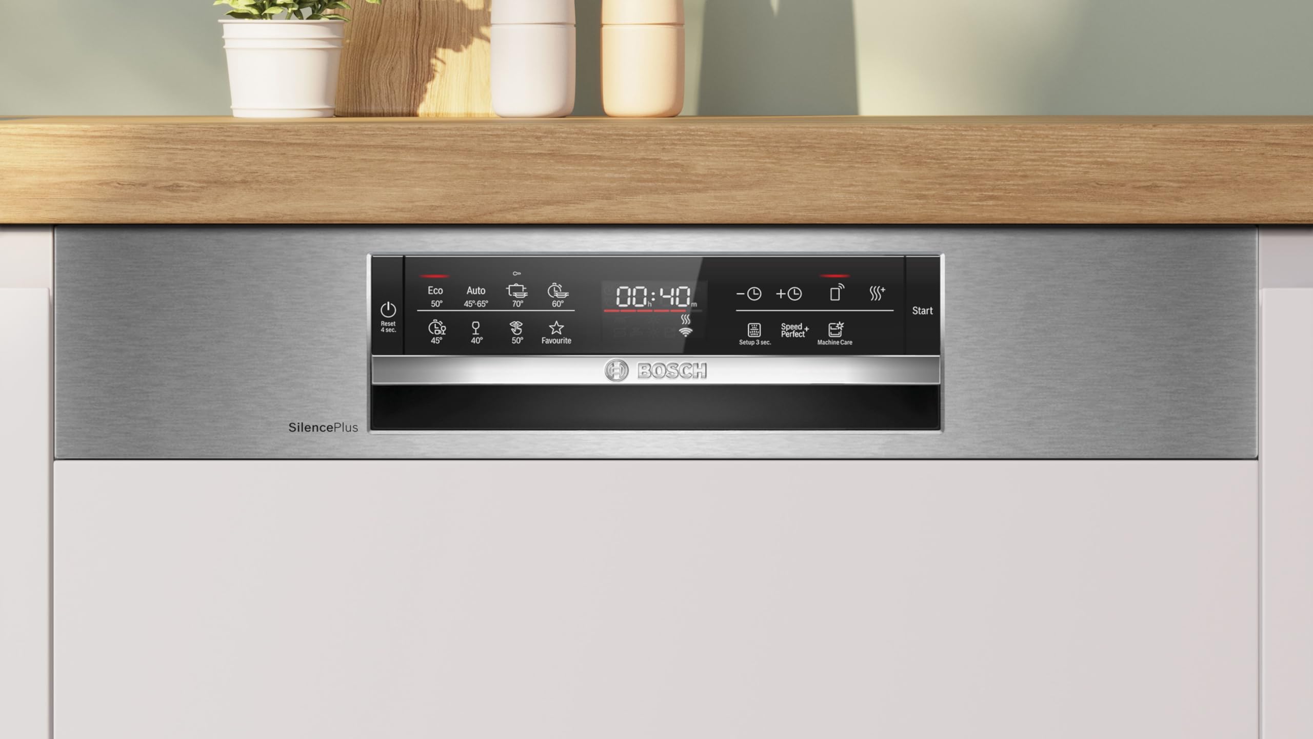 Bosch SMI6ECS12E Serie 6, Lavavajillas empotrable con frente, Home Connect, Extra Clean zone: lavado intenso para la suciedad más rebelde, diagnóstico a distancia, acero, 60 cm