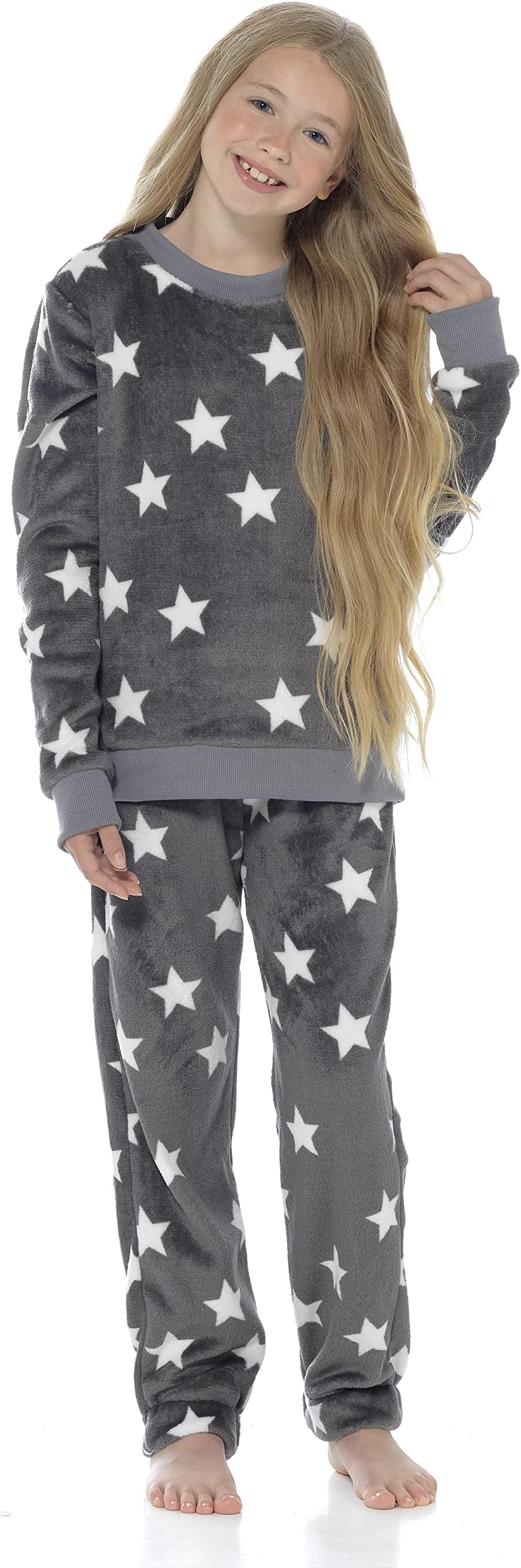 Slumber HutGirls Novelty Fleece Pyjamas Twosies | Hooded & Round Neck Styles | Pug Dog Llama Raccoon Unicorn Teddy Bear Leopard Print Animals | Childrens Pajamas PJs