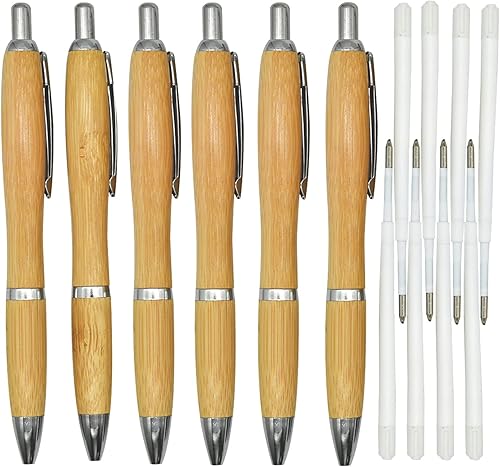 Miniatura 7 de 100 repuestos de bolígrafo retráctil, tinta negra de 3.86 pulgadas para bolígrafos brillantes, recambios de bolígrafo de bambú de 0.04 pulgadas para