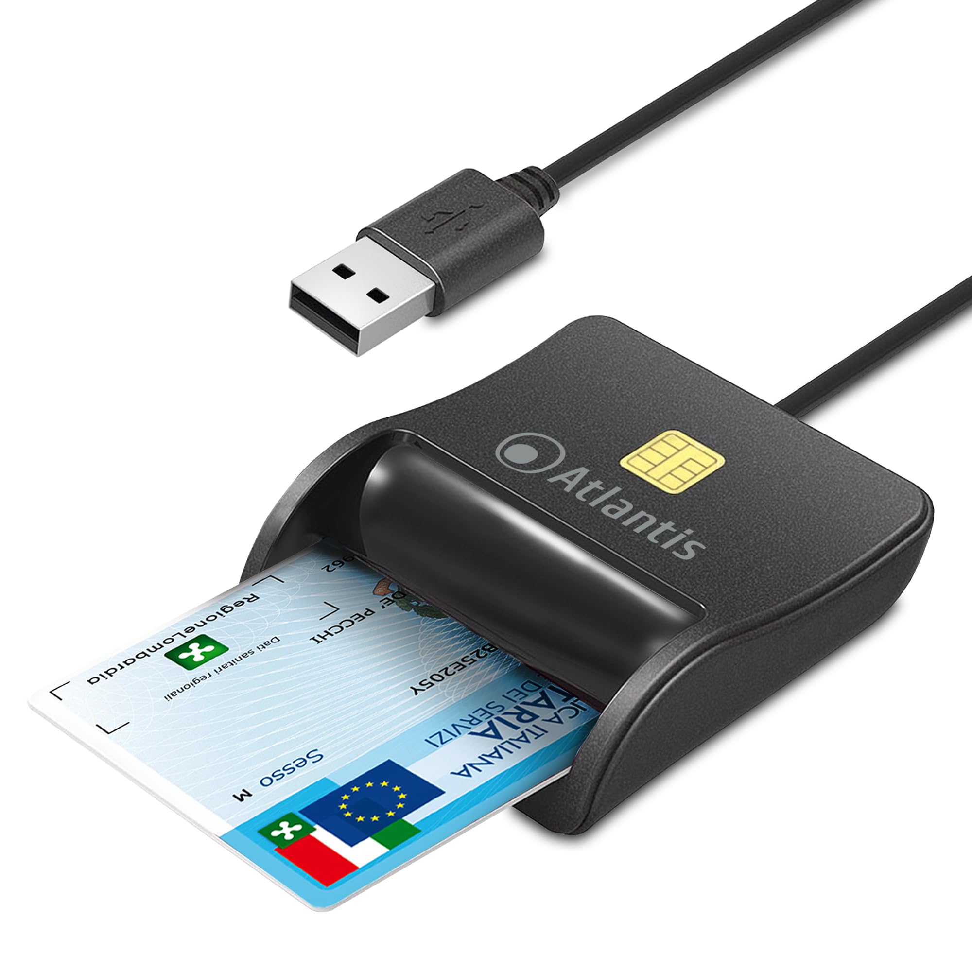 Lettore Smart Card Per PC - Tessera Sanitaria, CNS, SPID E Firma Digitale, USB, Nero - Foto 5