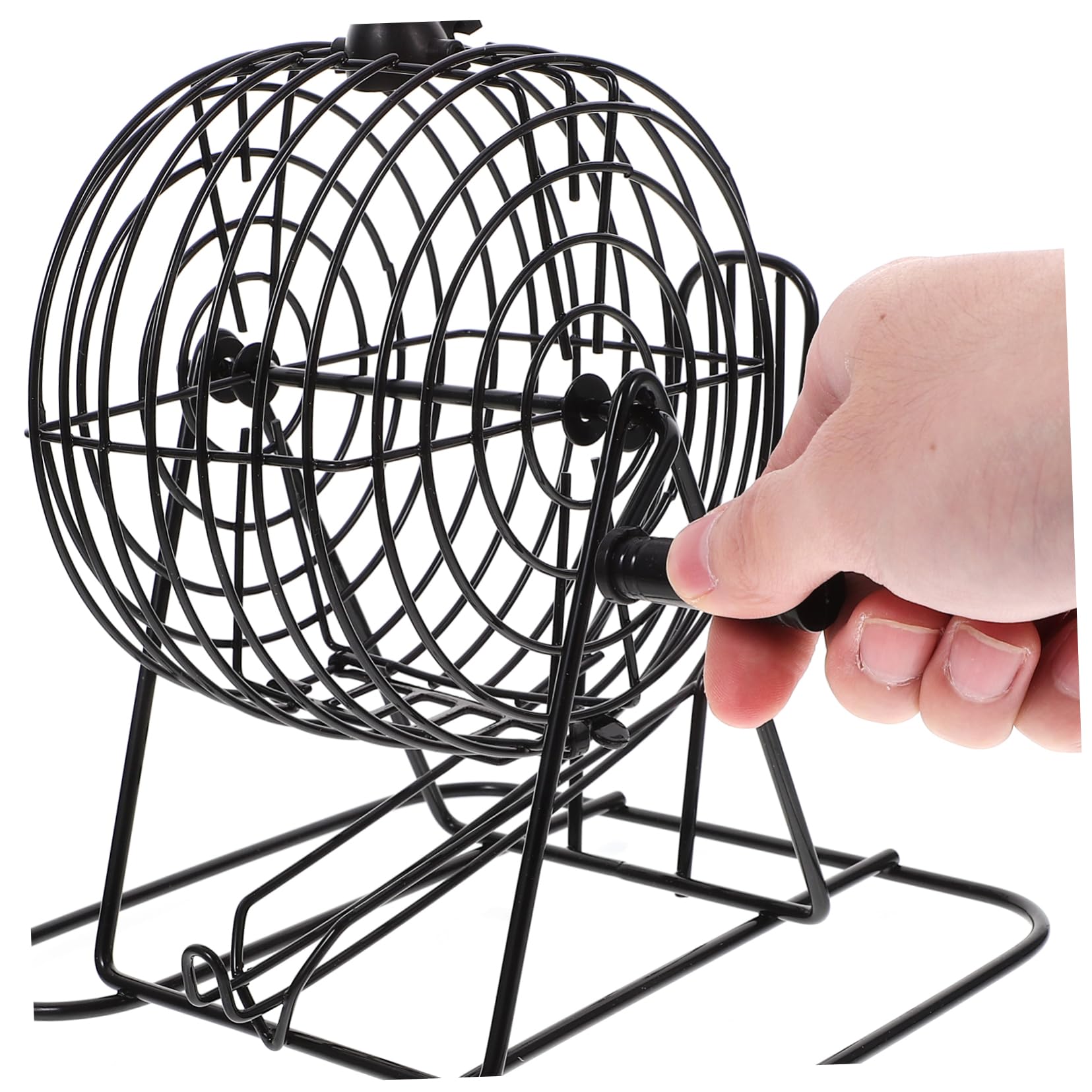 HEMOTON Jeu de Société Bingo Cage Métallique en Fer Noir, Jeu de Loterie Amusant et Captivant pour Maison ou Bar, Jouet Interactif pour Soirées en Famille