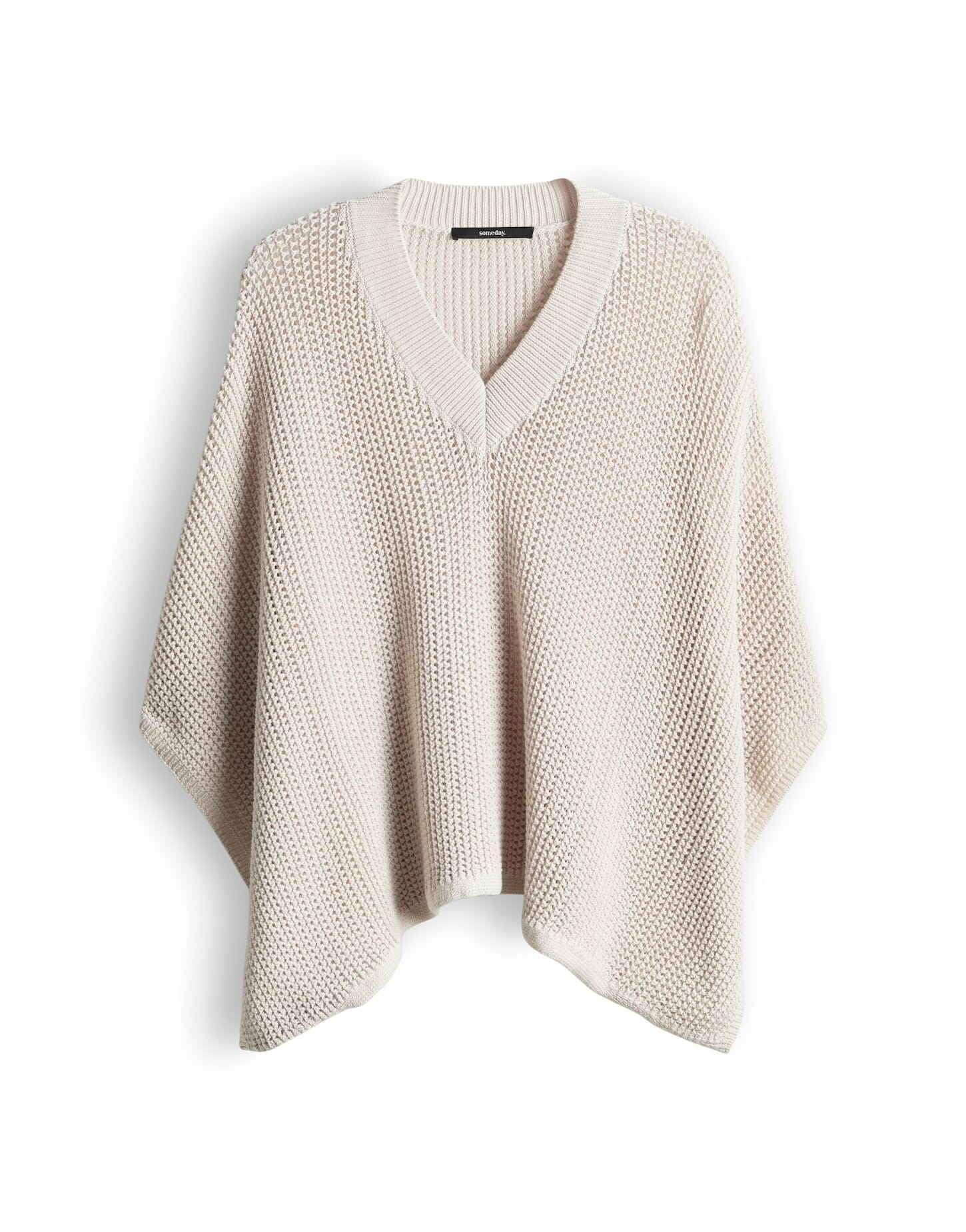 someday Damen Poncho/Cape | Strick Poncho aus BCI Cotton Mix