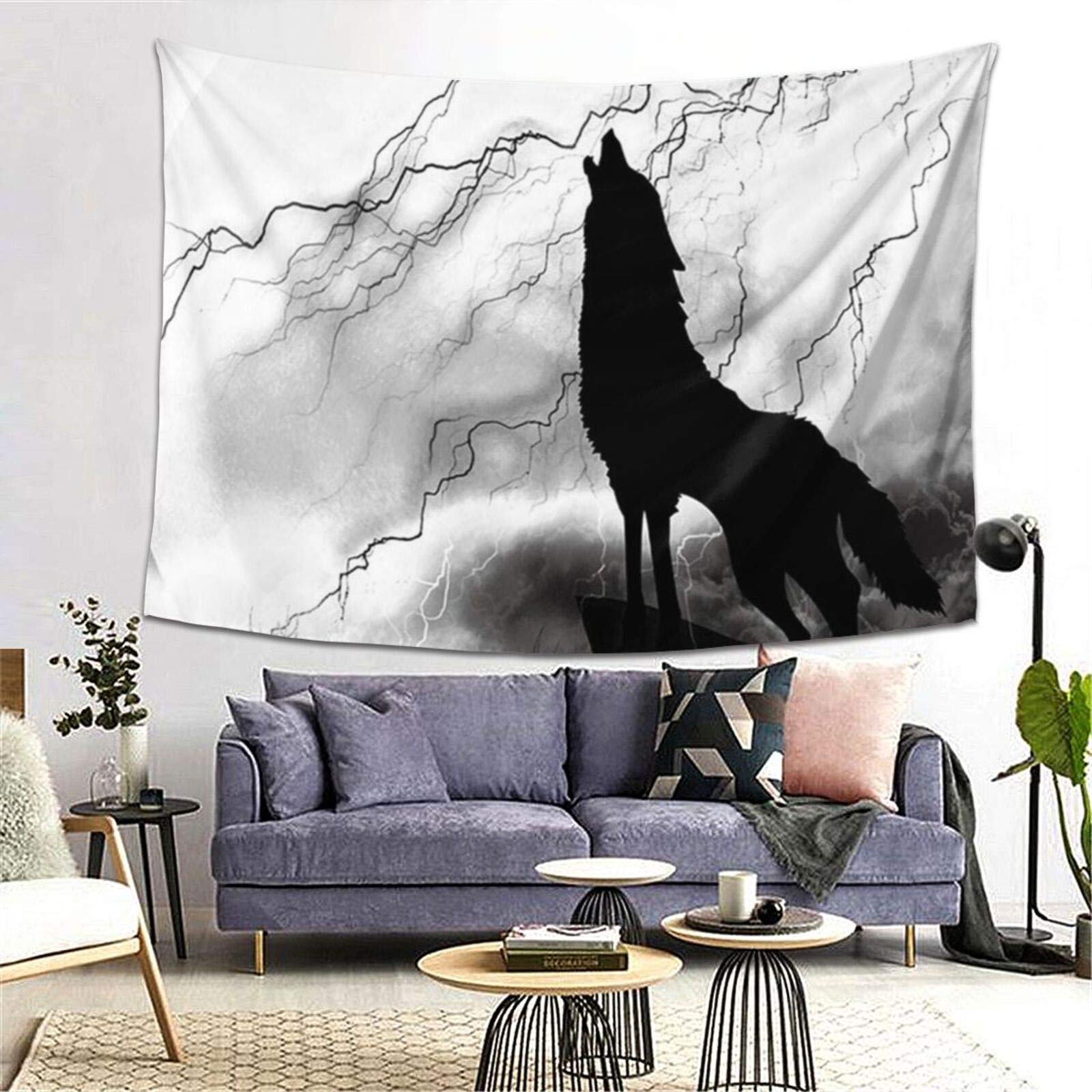Amazon Co Jp オオカミ タペストリー 壁掛け布 ポスタータペストリー ファブリック おしゃれ 室内装飾 部屋 お店 多機能 3cm 152cm ホーム キッチン