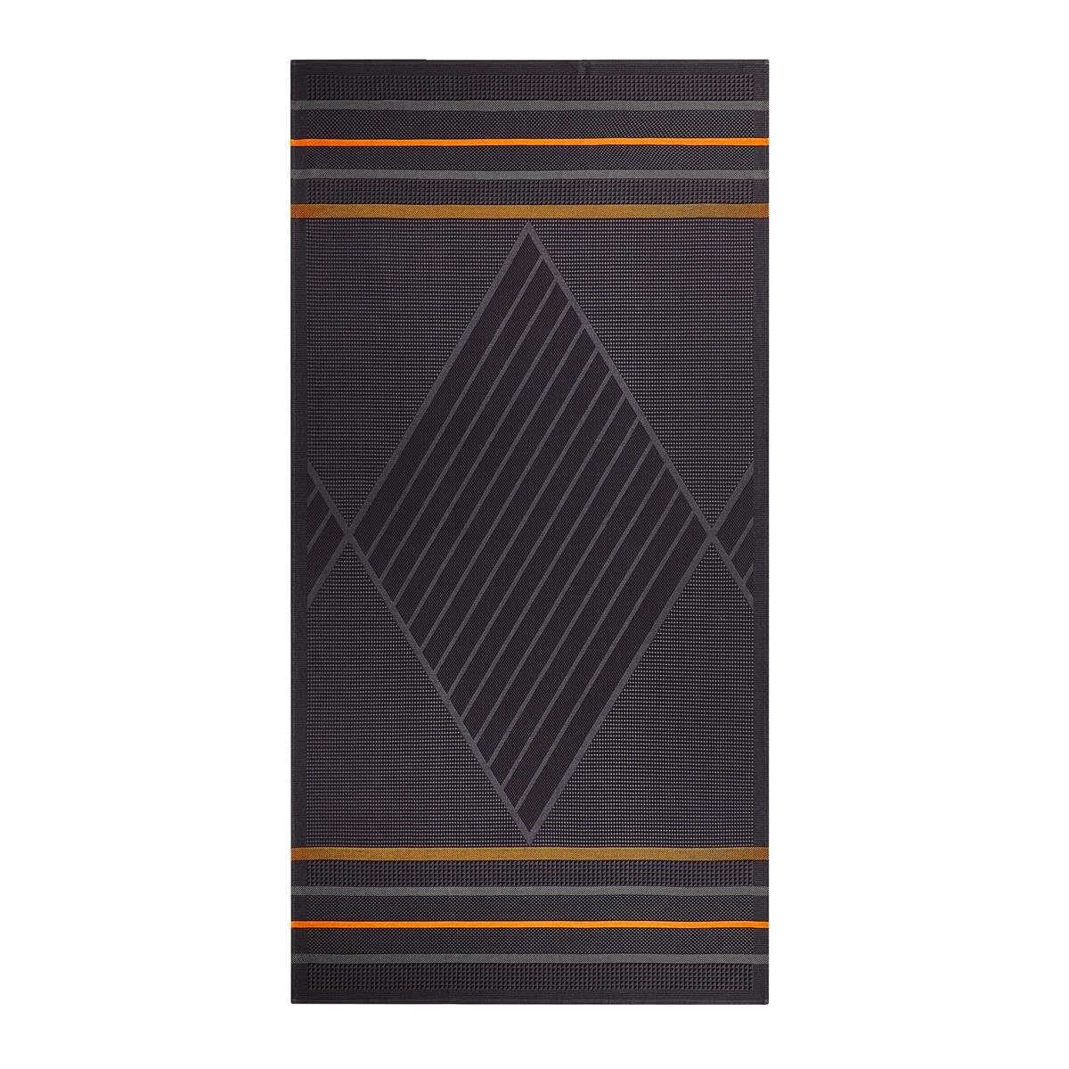 LE JACQUARD FRANÇAIS Serviette de plage Sable Club Voile Sablenoir en coton 100 x 200 cm