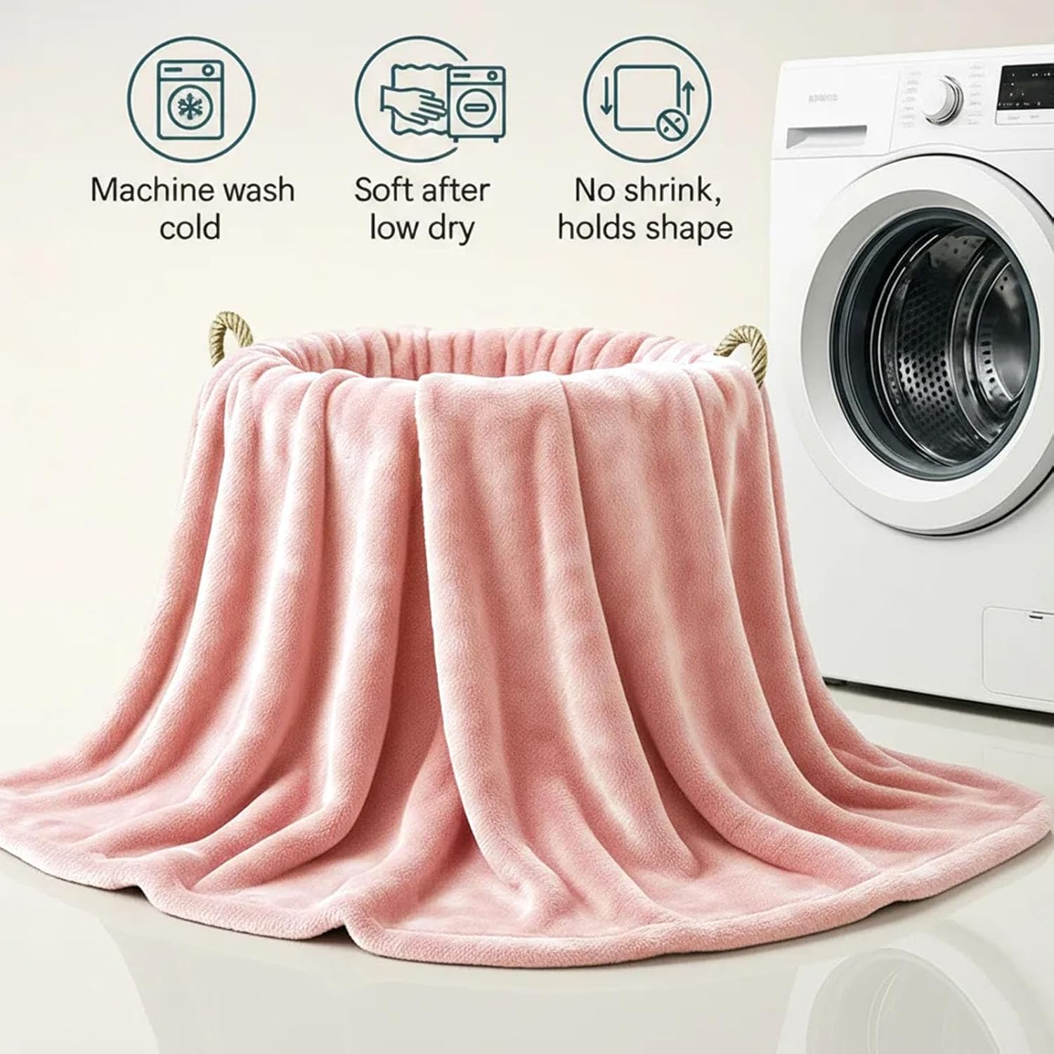 Fleece Throw Blanket, Ultra-Soft Blanke, Lightweight, Comfortable, Double-Layer Double-Sided Flannel, Suitable for Beds, Couch, Travel, and Camping, Suitable for All Seasons (65 x 57 Inch) - Image 7