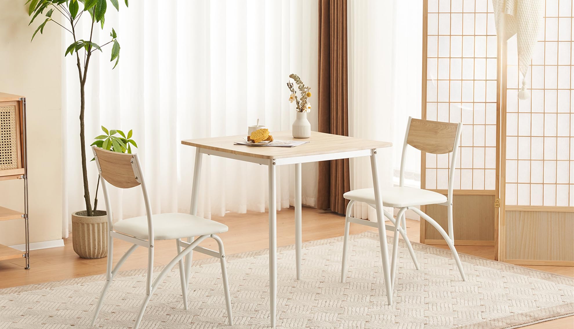 Amazon｜コンパクトダイニングセット テーブル1台＋チェア2脚 幅70cm 