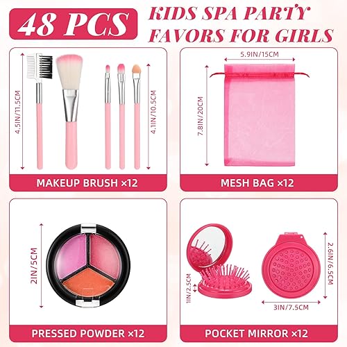 Miniatura 2 de 12 juegos de maquillaje para niñas, suministros de fiesta de spa para niñas, juego de cosméticos de maquillaje para fiestas de cumpleaños, recuerdos