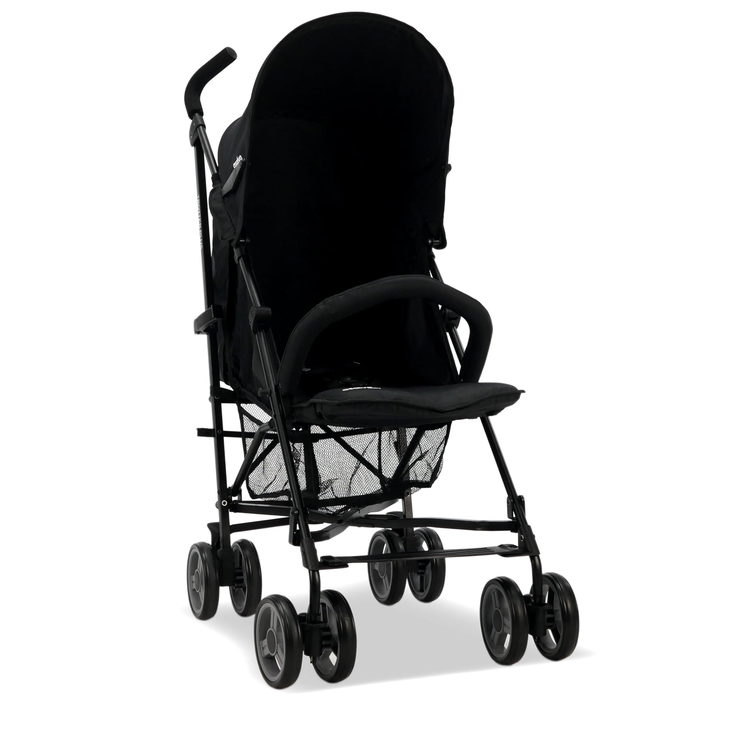 Asalvo TROTTER PLUS Silla de Paseo, Carrito bebé, Carro para bebés, Reclinable, Confortable, Ultraligera, Capota con Ventana y Freno Trasero, Manejable, Plegado compacto, Carga Máxima 25 kg, Negro