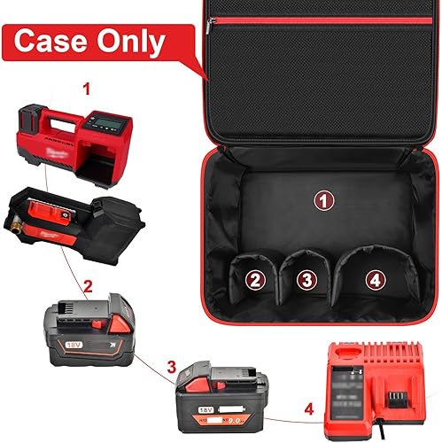 Miniatura 3 de Bolsa de compresor de aire compatible con bomba de transferencia Milwaukee 2771-20 M18, soporte de bomba de agua para taladro, aspiradora eléctrica,