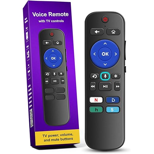 Voice Remote Replacement - for Streaming Player, Stick, TV and Audio - 4 app Shortcuts.