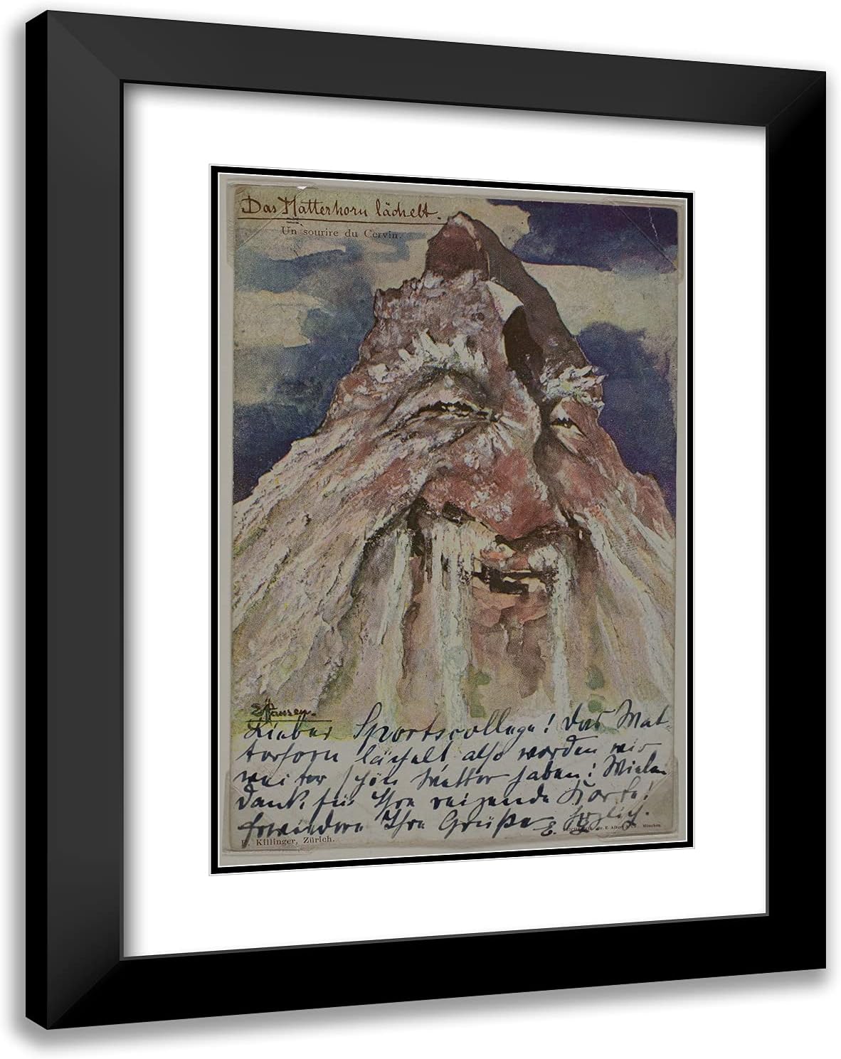 ArtDirect Emil Nolde 18x24 Black Modern Framed and Double Matted Art Print Titled The Matterhorn Smiles