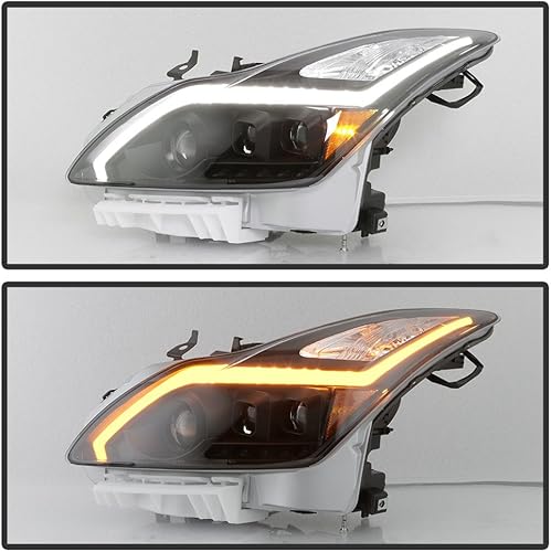 Miniatura 3 de ACANII - Para faros delanteros LED negros con señal secuencial 2008-2015 G37 Q60 Coupé conductor + lado del pasajero