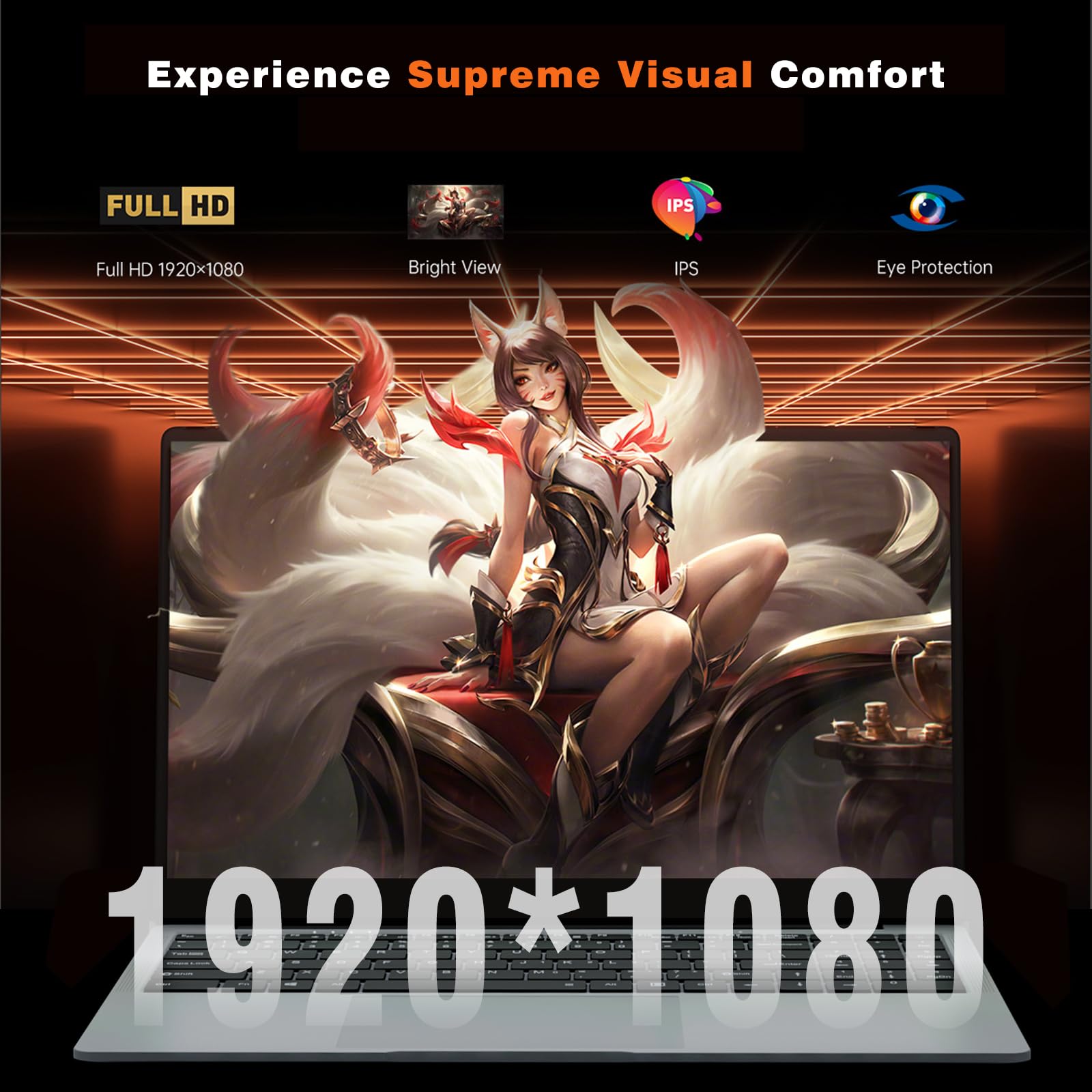 Notebook 15,6 Pollici, Win 11 Laptop 8GB LPDDR4 RAM 256GB SSD, PC Portatile Celeron N4000 CPU, Computer Portatile Schermo IPS FHD 1920*1080, WiFi5/Mini-HDMI/BT4.2/USB3.0/Webcam, Espansione SSD 1TB