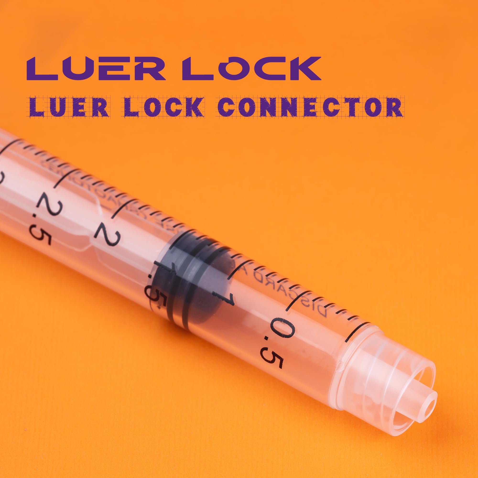 3ml Syringes with 23G 1 Inch Needles Luer Lock Disposable Syringe for Liquids, Individually Wrapped, Pack of 50 — Amazon image 3