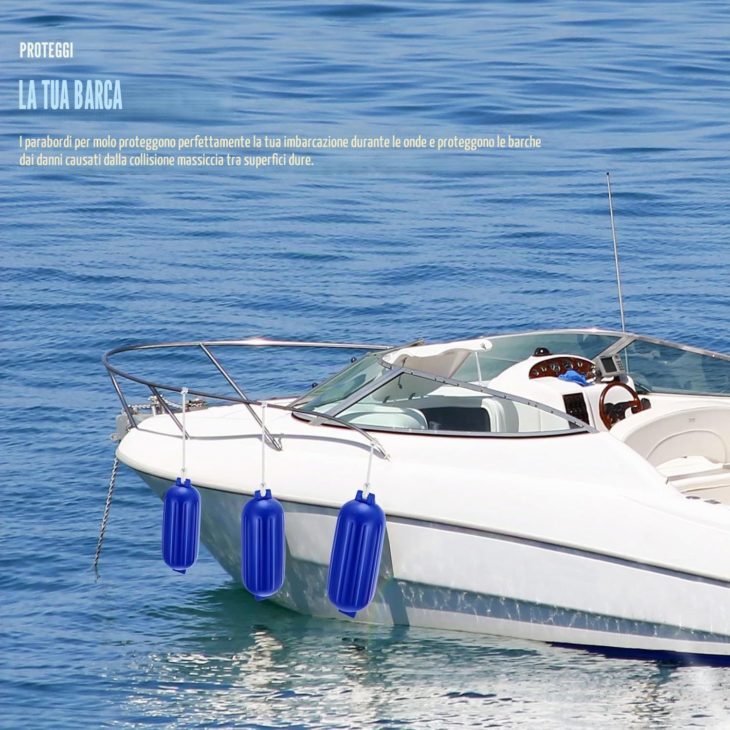 4PC Parabordi Per Barca Marine,50x14cm Boe Nere Gonfiabili,Comprese Le Linee Dei Parafanghi,Compresa La Pompa,Quattro Spine d'Aria, PVC Bumper Barca per Imbarcazioni per imbarcazioni da 3 a 6 metri