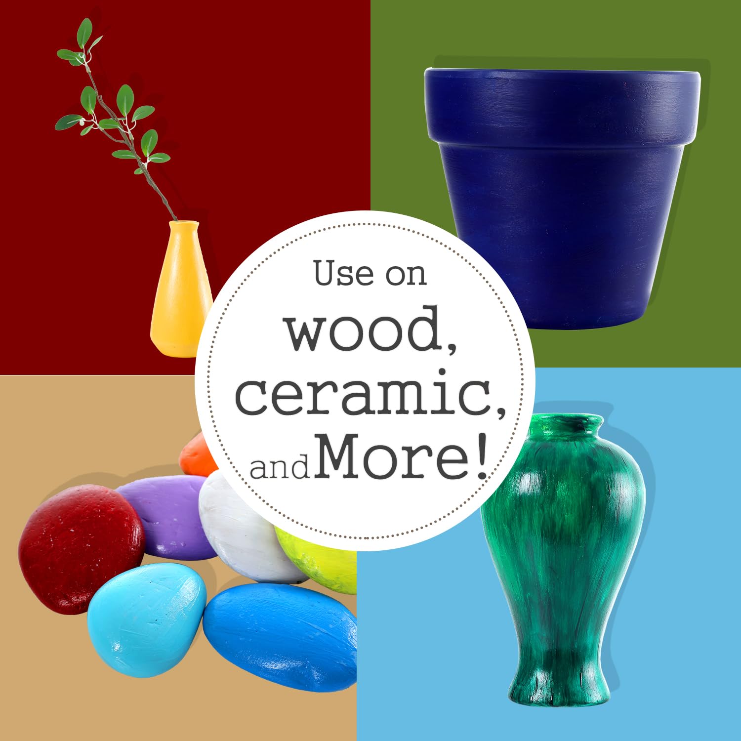 Artkey Acrylic Paint Set, 24 Colors 2 oz/59 ml Acrylic Paint Kit for Professional Artists & Beginners – Craft & Art Supplies for Canvas, Wood, Fabric, Rock, Leather, Ceramic, Glass, Easter Egg: Summer 16 Colors