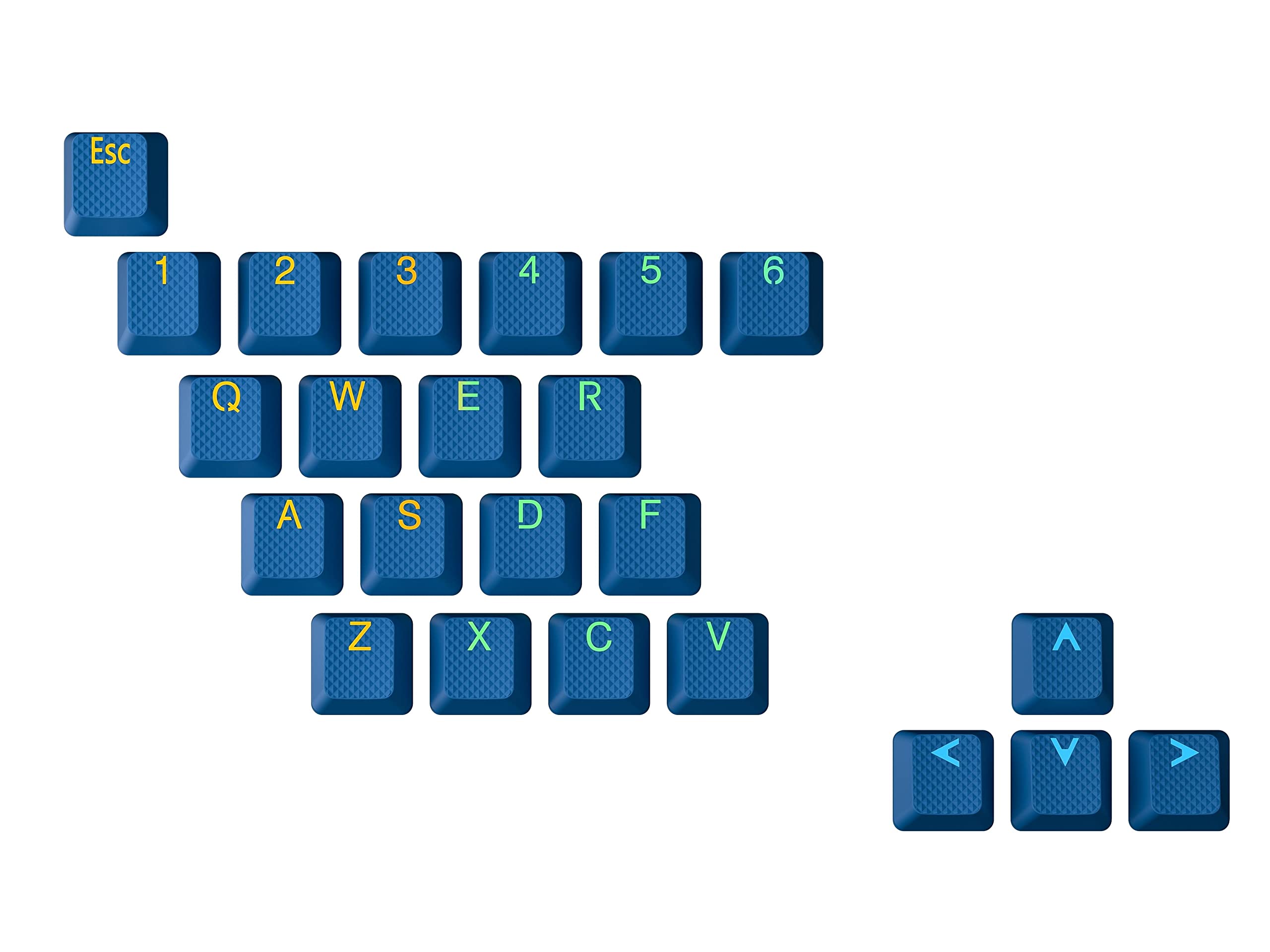 Ranked Rubber Keycap Set, Skydiver, 23 Touches