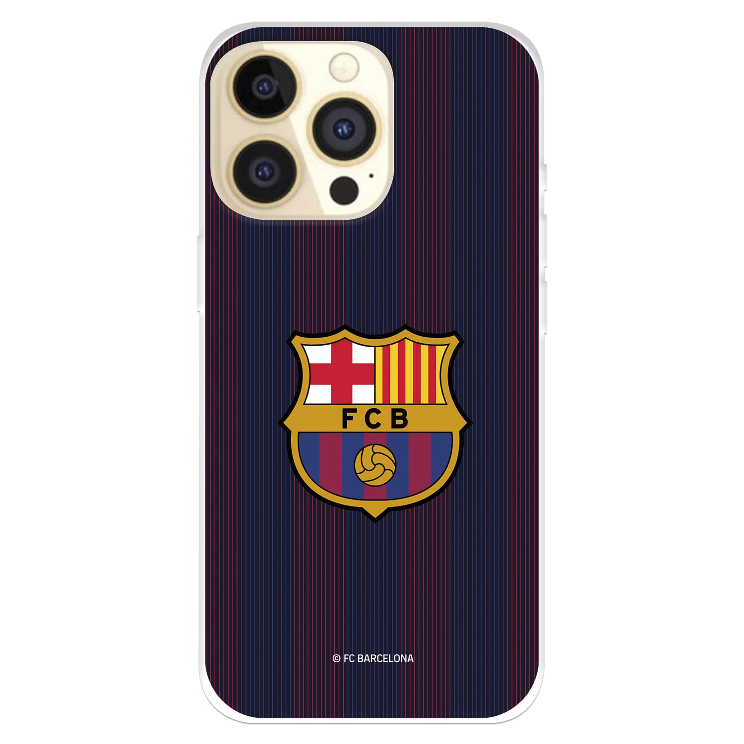 Custodia per iPhone 14 Pro del FC Barcelona Strisce Blaugrana per proteggere il tuo cellulare Cover per iPhone in silicone flessibile con licenza ufficiale FC Barcelona