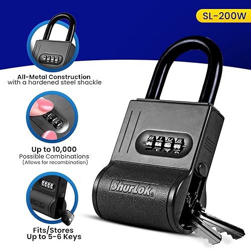 Miniatura 4 de SL-100W candado a combinación de cuatro dígitos azul, SL-200W