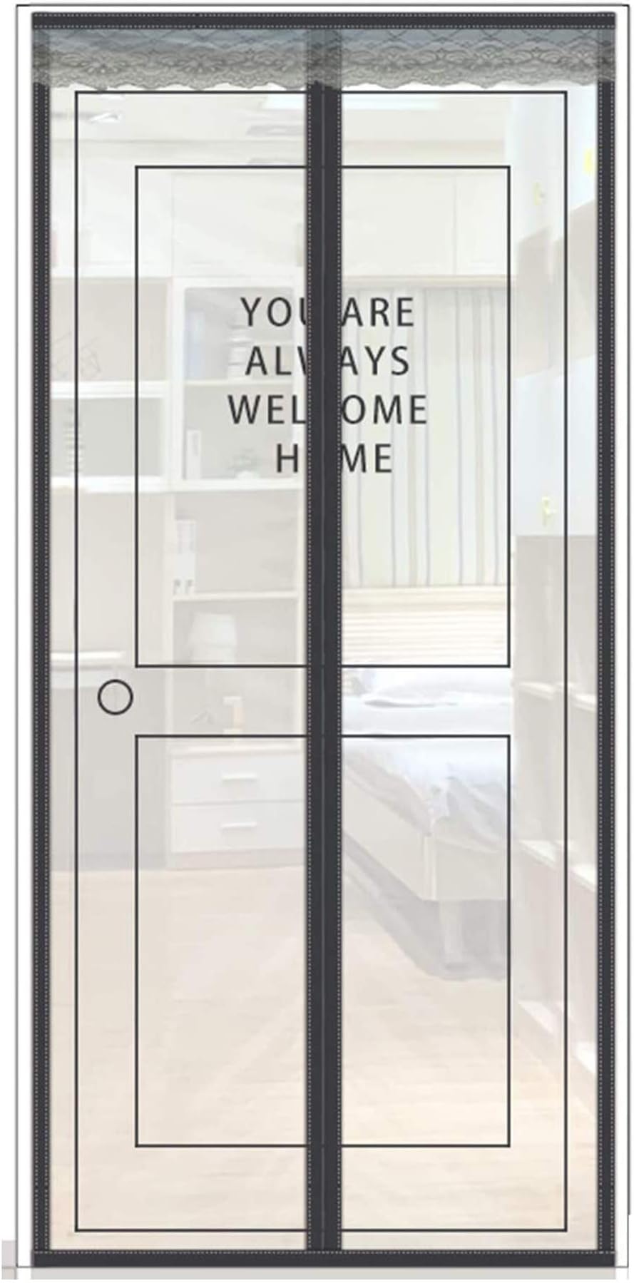 Magnetic Screen Door â€“ Door Screen with Strong Long Magnets, Magnetic Fly Screens Hands-Free Bug Screen, Full Frame Seal, Keeps Bugs Out - Pet and Kid Friendly (120 x 220)