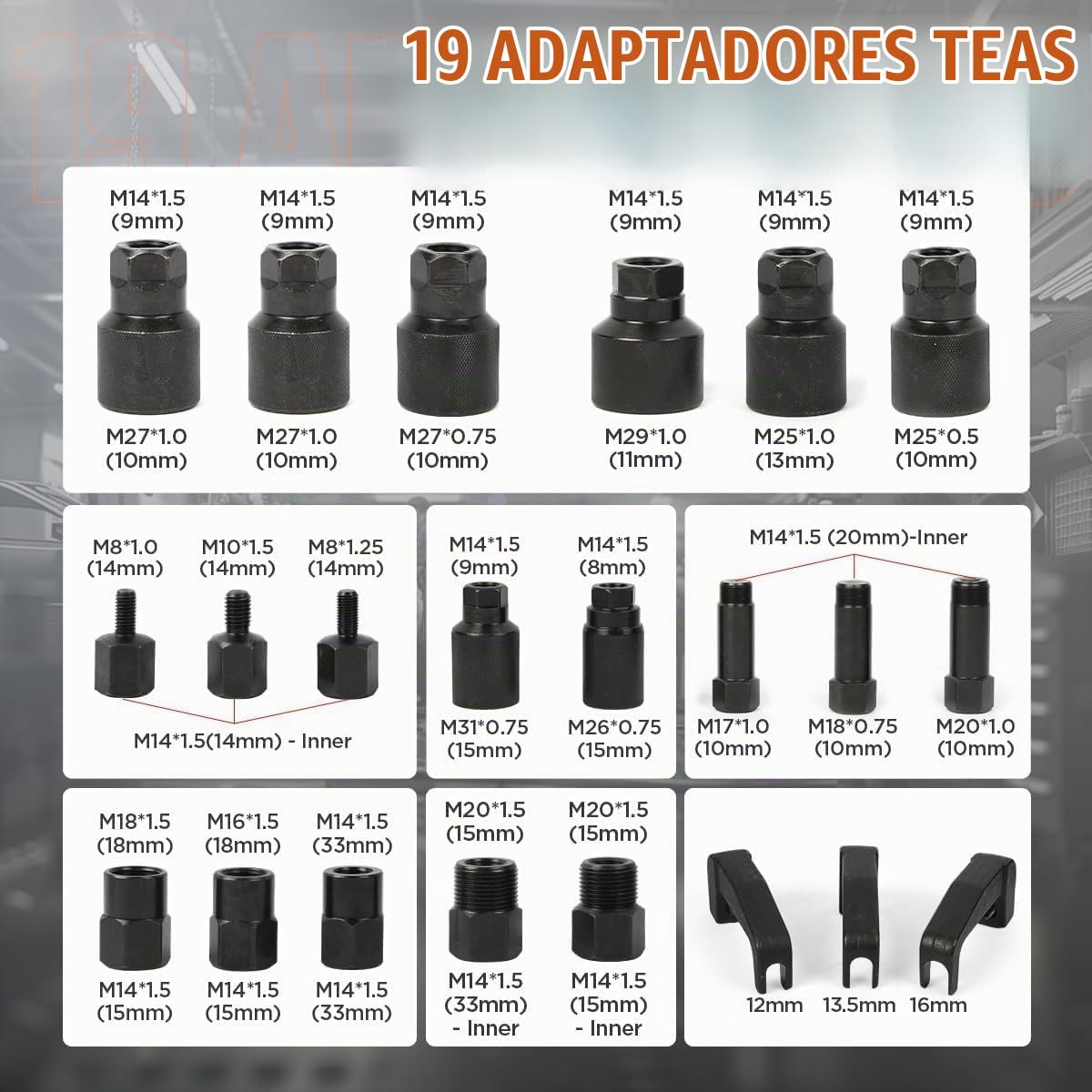 HEYOUTH 24 Piezas Extractor de Inyectores Diésel,Inyector diésel Extractor de inyectores neumáticos, con Adaptador,Herramienta Extractora de Inyectores Diesel,para Motores Diesel