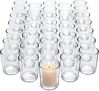 Letine 36-Pack Clear Glass Votive Candle Holders Bulk - Tea Light Holders for Weddings, Centerpieces, Home Decor, Christmas & Valentine's