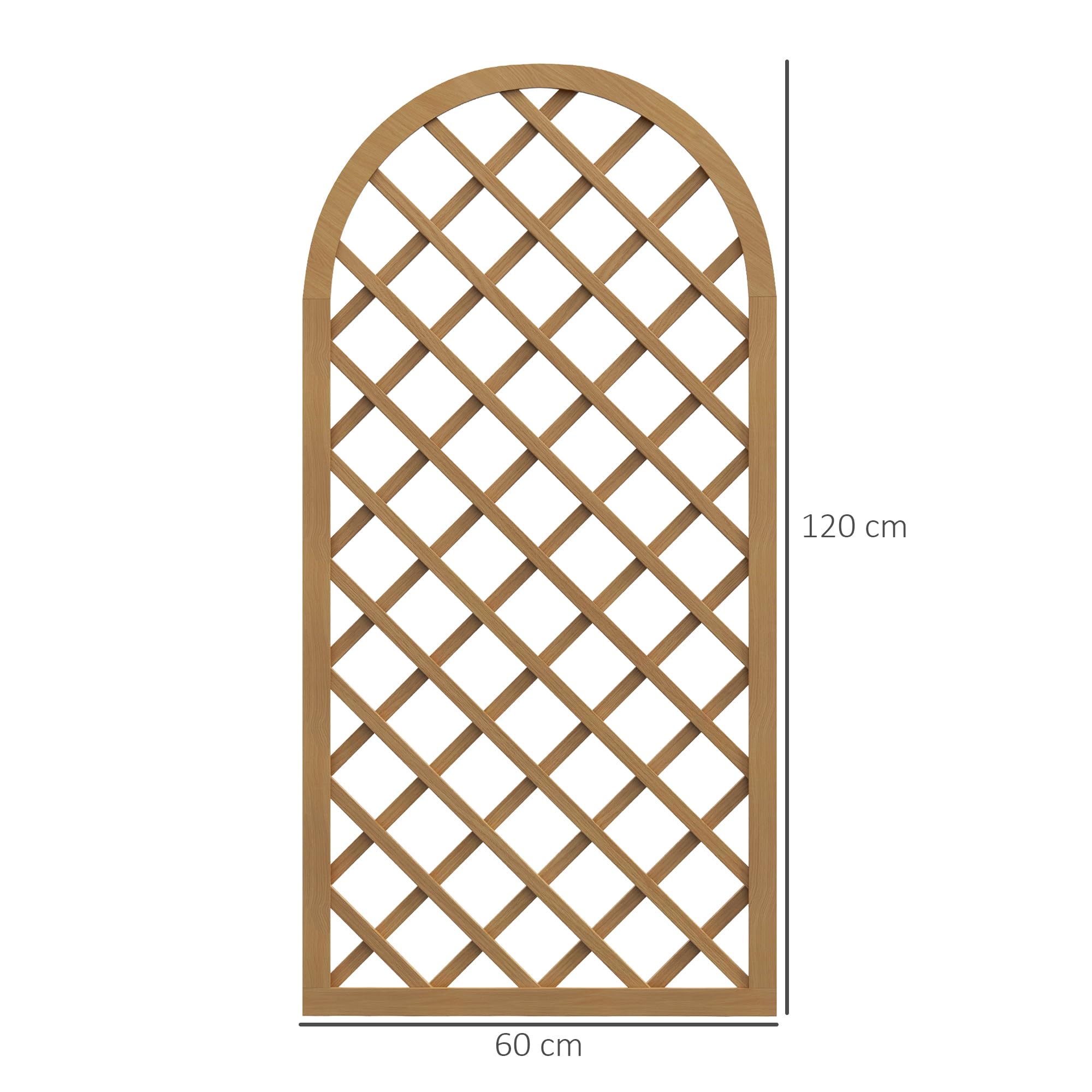 Outsunny Lot de 2 Treillis en Bois pour Le Jardin - Panneau Arc pour Plantes grimpantes - dim. Un Panneau : 60L x 120H cm